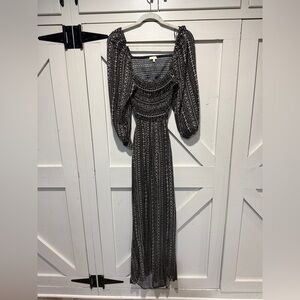 Promesa Black & White Smocked Maxi Dress | Size M